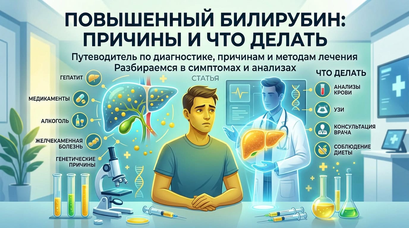 Повышен билирубин: причины и что делать